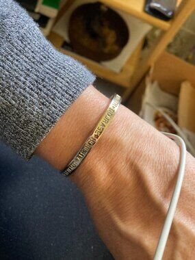 Sergio Lub Courage Silver Cuff Bracelet NWOT